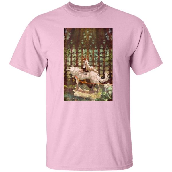 Ashitaka Princess Mononoke - Princess Mononoke Wolf Riding Fanart T Shirt-Apparel, Ashitaka Princess Mononoke, princess mononoke, Tshirt