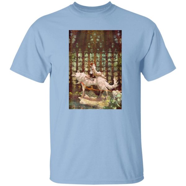 Ashitaka Princess Mononoke - Princess Mononoke Wolf Riding Fanart T Shirt-Apparel, Ashitaka Princess Mononoke, princess mononoke, Tshirt