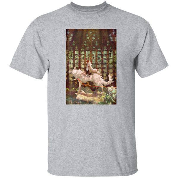 Ashitaka Princess Mononoke - Princess Mononoke Wolf Riding Fanart T Shirt-Apparel, Ashitaka Princess Mononoke, princess mononoke, Tshirt