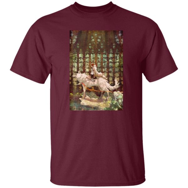 Ashitaka Princess Mononoke - Princess Mononoke Wolf Riding Fanart T Shirt-Apparel, Ashitaka Princess Mononoke, princess mononoke, Tshirt