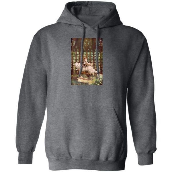 Princess Mononoke Wallpaper - Princess Mononoke Wolf Riding Fanart Hoodie-Apparel, Hoodie, princess mononoke, Princess Mononoke Wallpaper