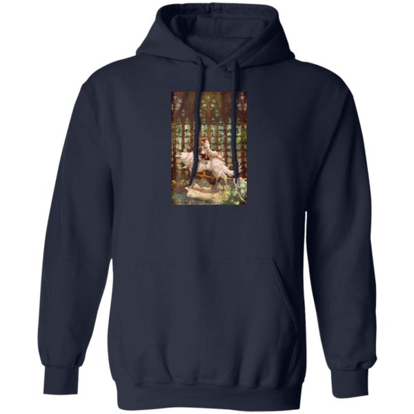 Princess Mononoke Wallpaper - Princess Mononoke Wolf Riding Fanart Hoodie-Apparel, Hoodie, princess mononoke, Princess Mononoke Wallpaper