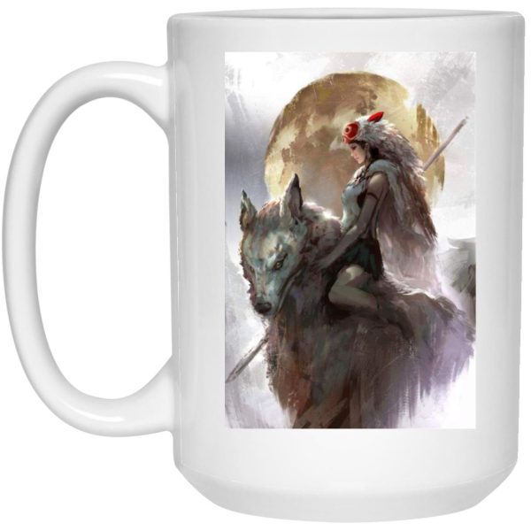 San Princess Mononoke - Princess Mononoke Watercolor Mug-House Decor, Mug, princess mononoke, San Princess Mononoke