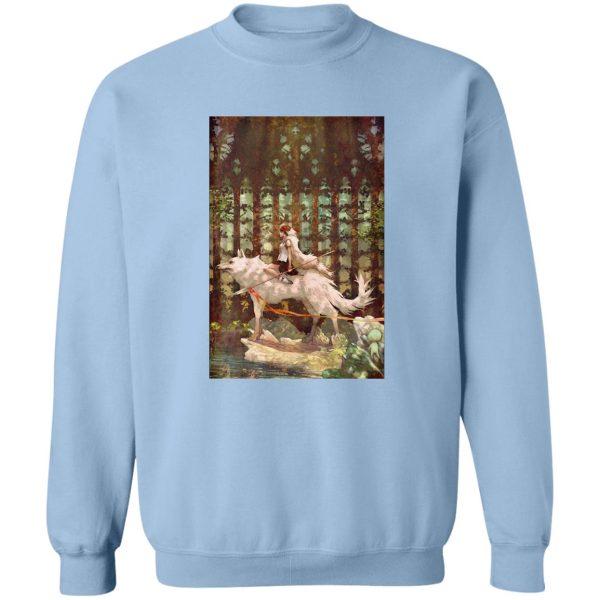 Where To Watch Princess Mononoke - Princess Mononoke Wolf Riding Fanart Sweatshirt-Apparel, princess mononoke, Sweatshirt, Where To Watch Princess Mononoke