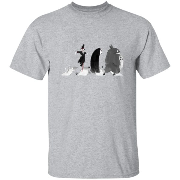 My Neighbour Totoro - The Ghibli Beatles Crosswalk T Shirt-Apparel, Howl's Moving Castle, kaonashi, My Neighbor Totoro, My Neighbour Totoro, no face, Spirited Away, Tshirt