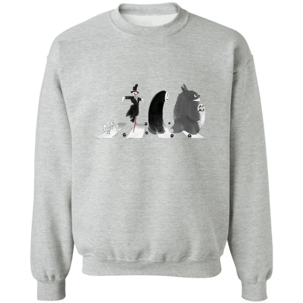 Sushi Totoro - The Ghibli Beatles Crosswalk Sweatshirt-Apparel, Howl's Moving Castle, kaonashi, My Neighbor Totoro, no face, Spirited Away, Sushi Totoro, Sweatshirt