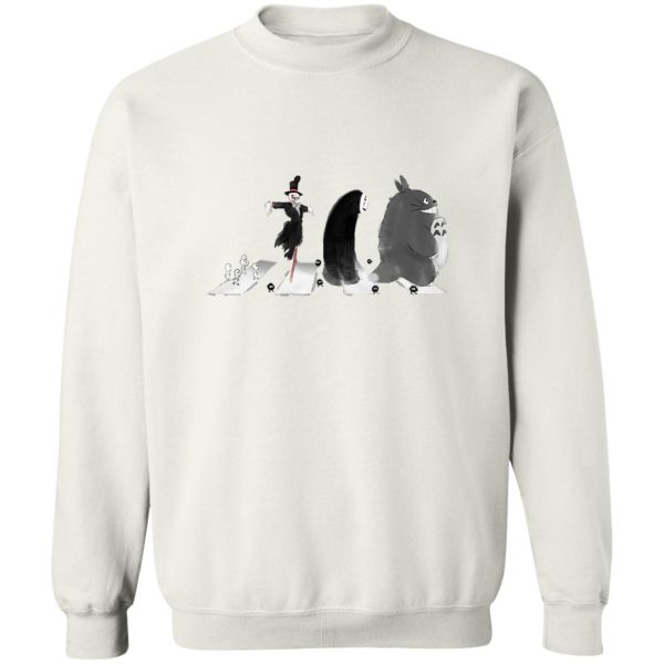 Sushi Totoro - The Ghibli Beatles Crosswalk Sweatshirt-Apparel, Howl's Moving Castle, kaonashi, My Neighbor Totoro, no face, Spirited Away, Sushi Totoro, Sweatshirt