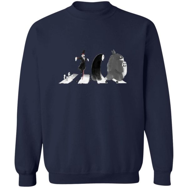 Sushi Totoro - The Ghibli Beatles Crosswalk Sweatshirt-Apparel, Howl's Moving Castle, kaonashi, My Neighbor Totoro, no face, Spirited Away, Sushi Totoro, Sweatshirt