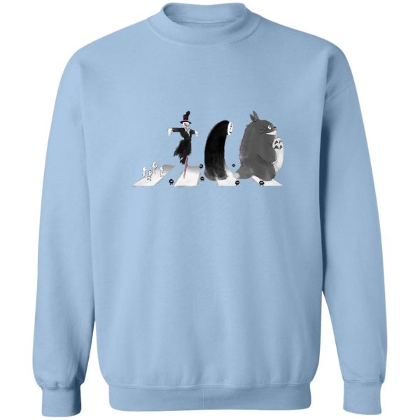 Sushi Totoro - The Ghibli Beatles Crosswalk Sweatshirt-Apparel, Howl's Moving Castle, kaonashi, My Neighbor Totoro, no face, Spirited Away, Sushi Totoro, Sweatshirt