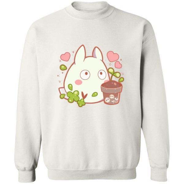 My Neighbor Totoro Poster - Mini White Totoro Sweatshirt-Apparel, My Neighbor Totoro, My Neighbor Totoro Poster, Sweatshirt