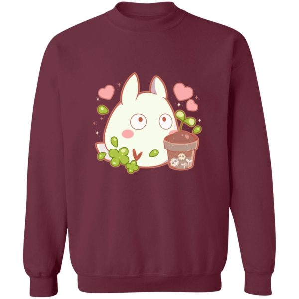 My Neighbor Totoro Poster - Mini White Totoro Sweatshirt-Apparel, My Neighbor Totoro, My Neighbor Totoro Poster, Sweatshirt