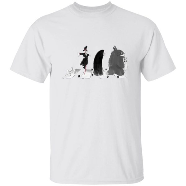 My Neighbour Totoro - The Ghibli Beatles Crosswalk T Shirt-Apparel, Howl's Moving Castle, kaonashi, My Neighbor Totoro, My Neighbour Totoro, no face, Spirited Away, Tshirt