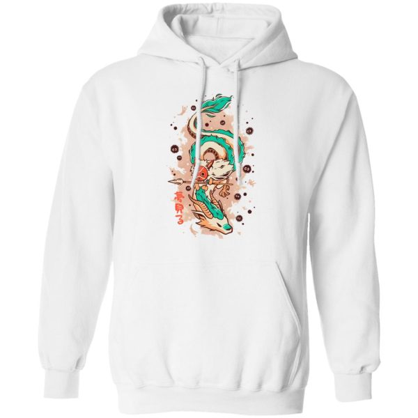 Leper Scene Princess Mononoke - Princess Mononoke on the Dragon Hoodie-Apparel, Hoodie, Leper Scene Princess Mononoke, princess mononoke