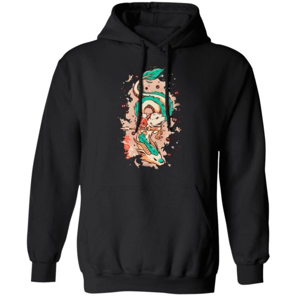 Leper Scene Princess Mononoke - Princess Mononoke on the Dragon Hoodie-Apparel, Hoodie, Leper Scene Princess Mononoke, princess mononoke