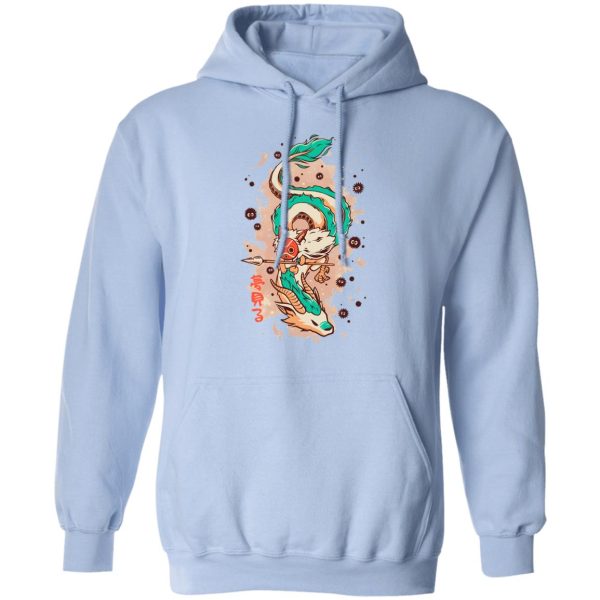 Leper Scene Princess Mononoke - Princess Mononoke on the Dragon Hoodie-Apparel, Hoodie, Leper Scene Princess Mononoke, princess mononoke