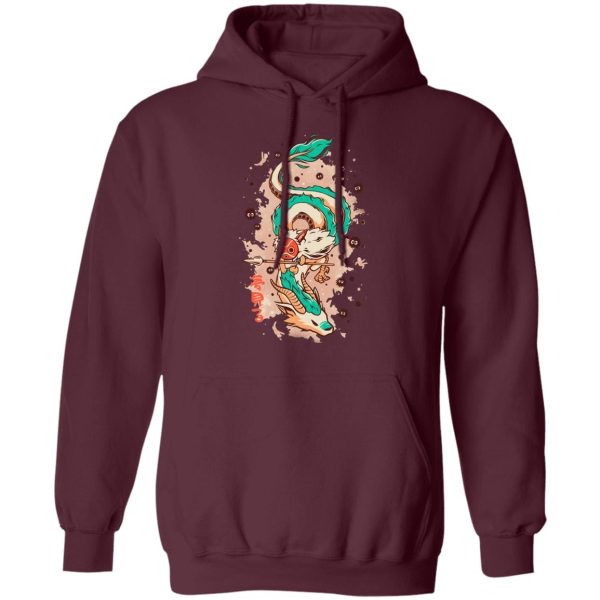 Leper Scene Princess Mononoke - Princess Mononoke on the Dragon Hoodie-Apparel, Hoodie, Leper Scene Princess Mononoke, princess mononoke