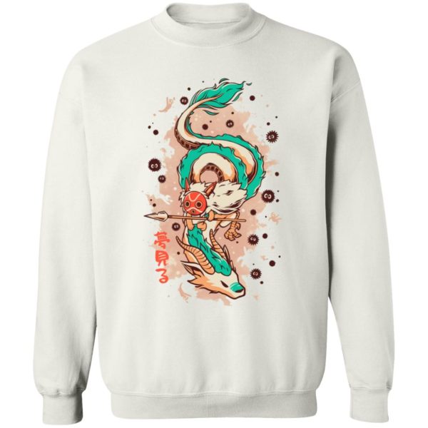 Princess Mononoke Mononoke Hime - Princess Mononoke on the Dragon Sweatshirt-Apparel, princess mononoke, Princess Mononoke Mononoke Hime, Sweatshirt