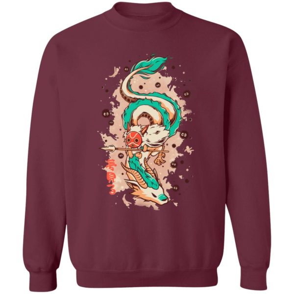 Princess Mononoke Mononoke Hime - Princess Mononoke on the Dragon Sweatshirt-Apparel, princess mononoke, Princess Mononoke Mononoke Hime, Sweatshirt