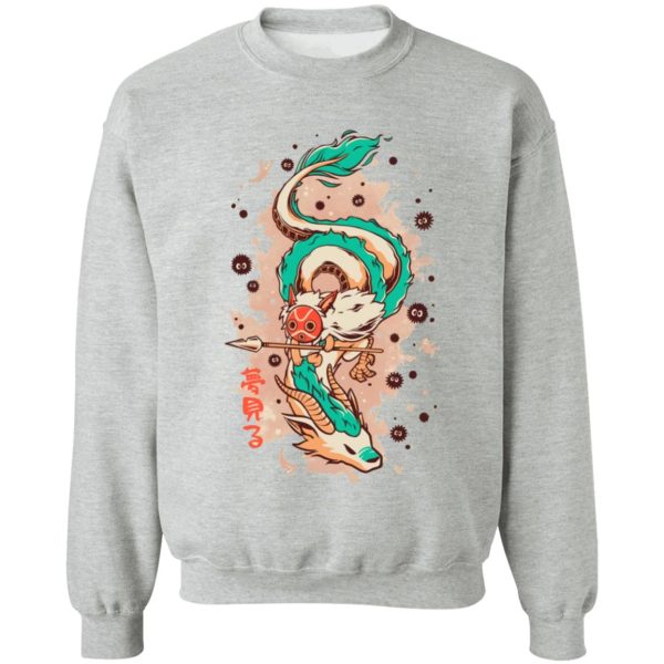 Princess Mononoke Mononoke Hime - Princess Mononoke on the Dragon Sweatshirt-Apparel, princess mononoke, Princess Mononoke Mononoke Hime, Sweatshirt