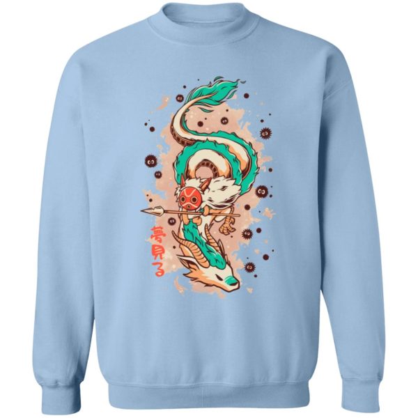 Princess Mononoke Mononoke Hime - Princess Mononoke on the Dragon Sweatshirt-Apparel, princess mononoke, Princess Mononoke Mononoke Hime, Sweatshirt