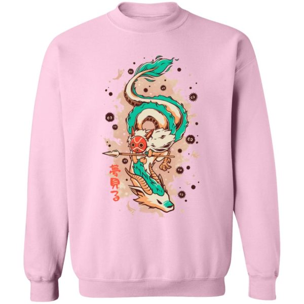 Princess Mononoke Mononoke Hime - Princess Mononoke on the Dragon Sweatshirt-Apparel, princess mononoke, Princess Mononoke Mononoke Hime, Sweatshirt