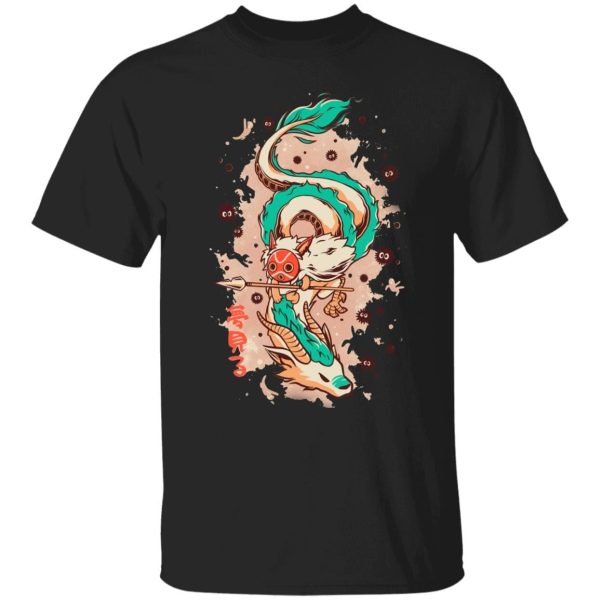 Princess Mononoke Poster - Princess Mononoke on the Dragon T Shirt-Apparel, princess mononoke, Princess Mononoke Poster, Tshirt