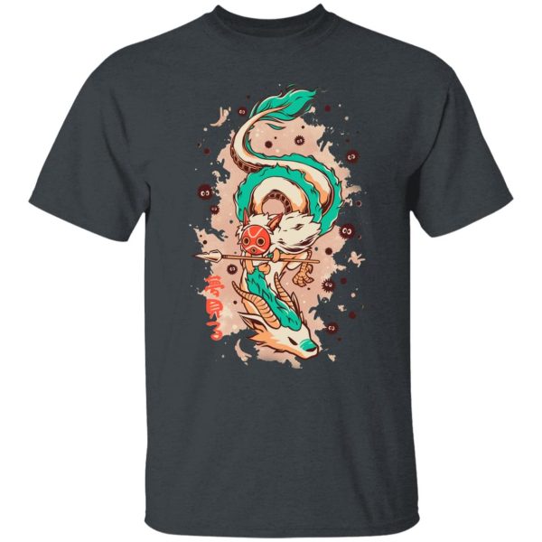 Princess Mononoke Poster - Princess Mononoke on the Dragon T Shirt-Apparel, princess mononoke, Princess Mononoke Poster, Tshirt