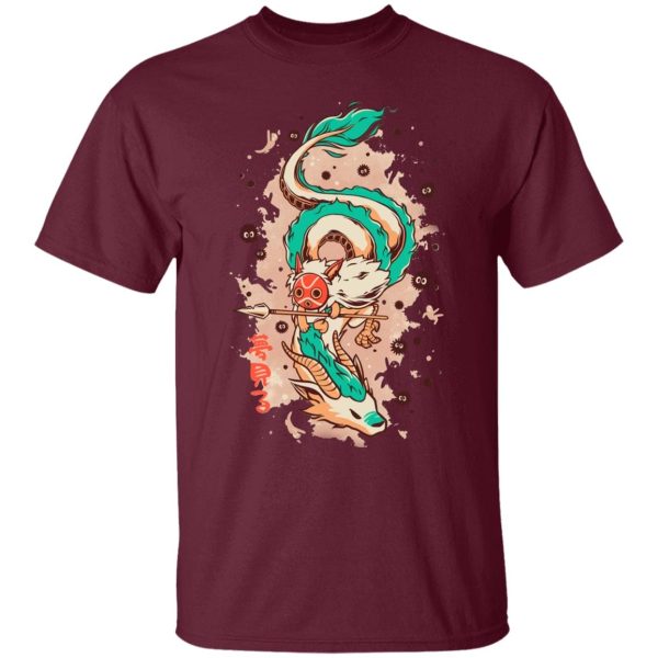 Princess Mononoke Poster - Princess Mononoke on the Dragon T Shirt-Apparel, princess mononoke, Princess Mononoke Poster, Tshirt