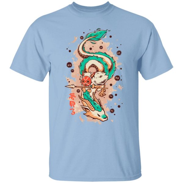 Princess Mononoke Poster - Princess Mononoke on the Dragon T Shirt-Apparel, princess mononoke, Princess Mononoke Poster, Tshirt