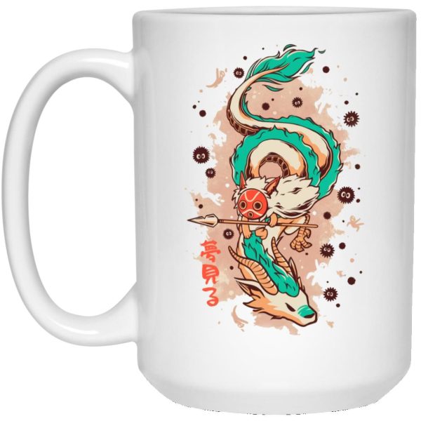 Princess Mononoke Film - Princess Mononoke on the Dragon Mug-House Decor, Mug, princess mononoke, Princess Mononoke Film