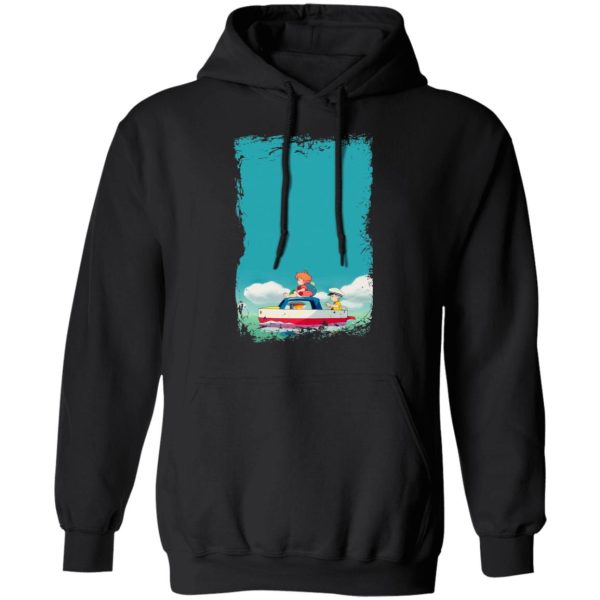 Ponyo Cast - Ponyo and Sosuke on Boat Hoodie-Apparel, Hoodie, ponyo, Ponyo Cast