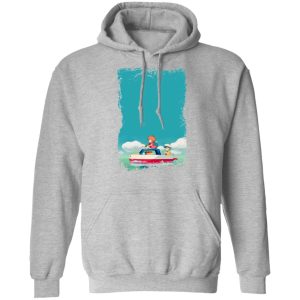 Ponyo Cast - Ponyo and Sosuke on Boat Hoodie-Apparel, Hoodie, ponyo, Ponyo Cast