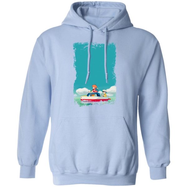 Ponyo Cast - Ponyo and Sosuke on Boat Hoodie-Apparel, Hoodie, ponyo, Ponyo Cast