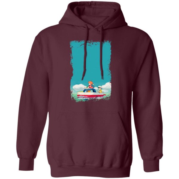 Ponyo Cast - Ponyo and Sosuke on Boat Hoodie-Apparel, Hoodie, ponyo, Ponyo Cast