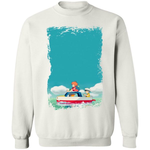 Ponyo English Movie - Ponyo and Sosuke on Boat Sweatshirt-Apparel, ponyo, Ponyo English Movie, Sweatshirt