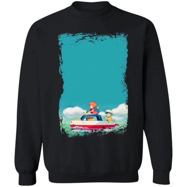 Ponyo English Movie - Ponyo and Sosuke on Boat Sweatshirt-Apparel, ponyo, Ponyo English Movie, Sweatshirt