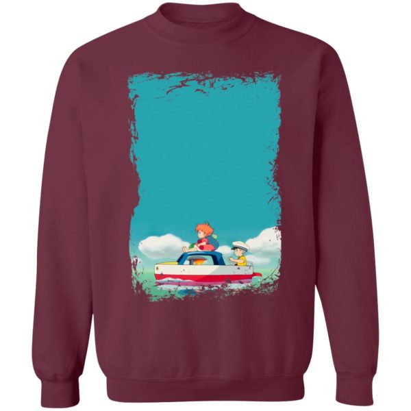 Ponyo English Movie - Ponyo and Sosuke on Boat Sweatshirt-Apparel, ponyo, Ponyo English Movie, Sweatshirt