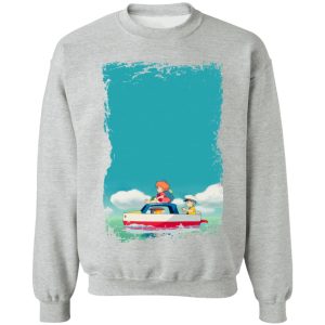 Ponyo English Movie - Ponyo and Sosuke on Boat Sweatshirt-Apparel, ponyo, Ponyo English Movie, Sweatshirt