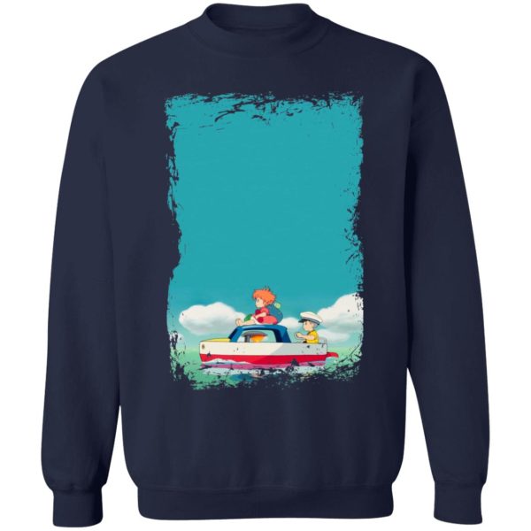 Ponyo English Movie - Ponyo and Sosuke on Boat Sweatshirt-Apparel, ponyo, Ponyo English Movie, Sweatshirt