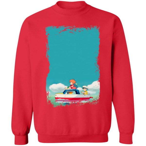 Ponyo English Movie - Ponyo and Sosuke on Boat Sweatshirt-Apparel, ponyo, Ponyo English Movie, Sweatshirt