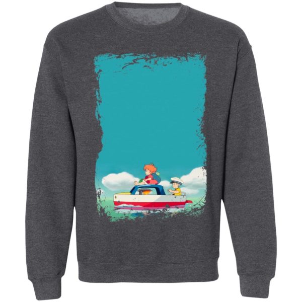 Ponyo English Movie - Ponyo and Sosuke on Boat Sweatshirt-Apparel, ponyo, Ponyo English Movie, Sweatshirt