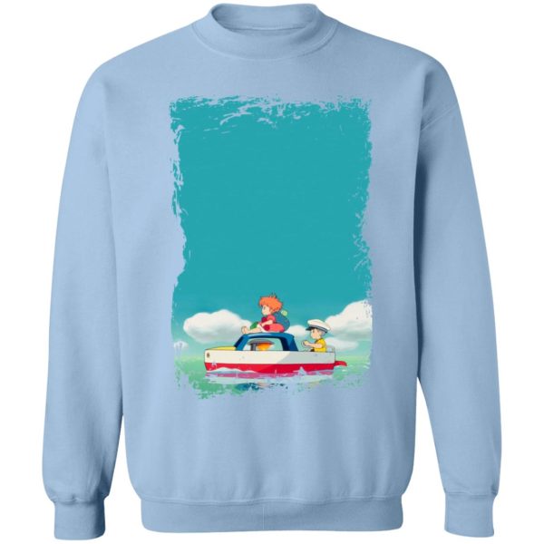 Ponyo English Movie - Ponyo and Sosuke on Boat Sweatshirt-Apparel, ponyo, Ponyo English Movie, Sweatshirt