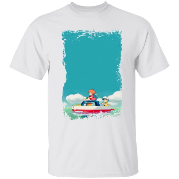 Ponyo Mom - Ponyo and Sosuke on Boat T Shirt-Apparel, ponyo, Ponyo Mom, Tshirt