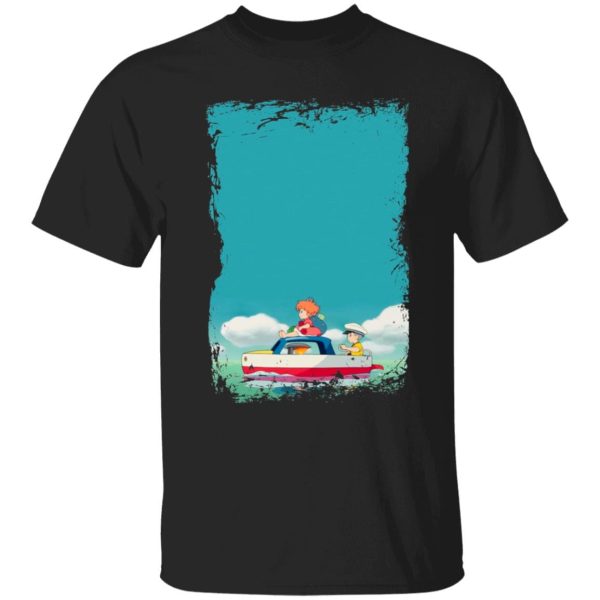 Ponyo Mom - Ponyo and Sosuke on Boat T Shirt-Apparel, ponyo, Ponyo Mom, Tshirt