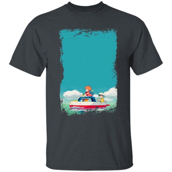 Ponyo Mom - Ponyo and Sosuke on Boat T Shirt-Apparel, ponyo, Ponyo Mom, Tshirt