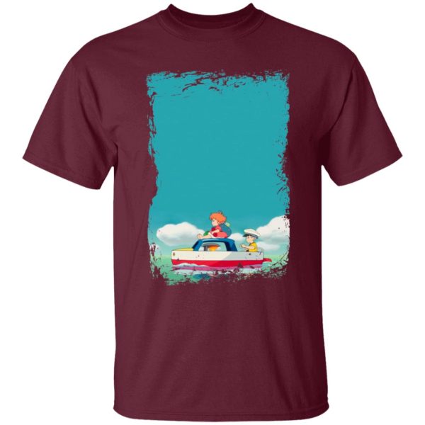 Ponyo Mom - Ponyo and Sosuke on Boat T Shirt-Apparel, ponyo, Ponyo Mom, Tshirt