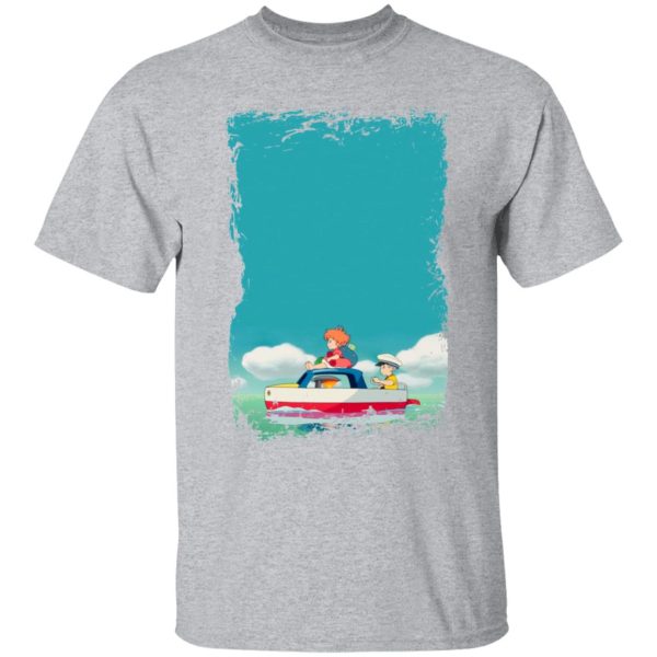 Ponyo Mom - Ponyo and Sosuke on Boat T Shirt-Apparel, ponyo, Ponyo Mom, Tshirt