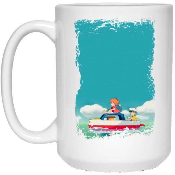 Ponyo English Cast - Ponyo and Sosuke on Boat Mug-House Decor, Mug, ponyo, Ponyo English Cast