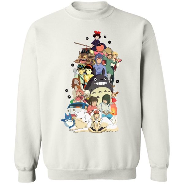 My Neighbor Totoro Cast - Ghibli Movie Characters Compilation Sweatshirt-Apparel, Kiki's Delivery Service, My Neighbor Totoro, My Neighbor Totoro Cast, princess mononoke, Spirited Away, Sweatshirt