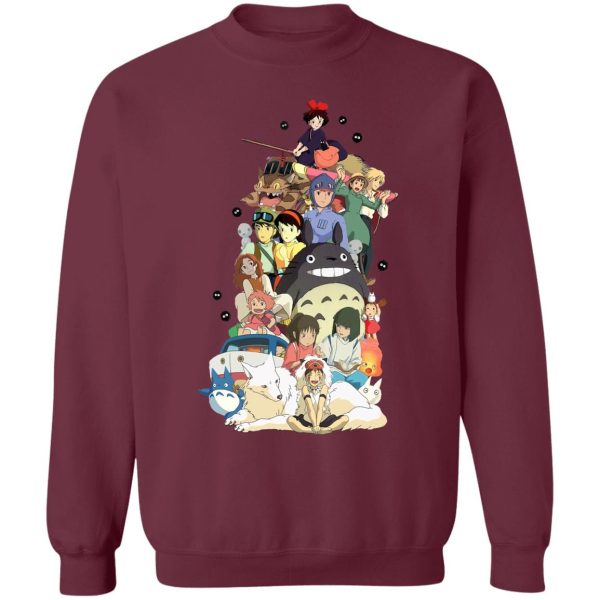 My Neighbor Totoro Cast - Ghibli Movie Characters Compilation Sweatshirt-Apparel, Kiki's Delivery Service, My Neighbor Totoro, My Neighbor Totoro Cast, princess mononoke, Spirited Away, Sweatshirt